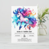 Invitation Aquarelle Cheval modifiable Anniversaire (Debout devant)