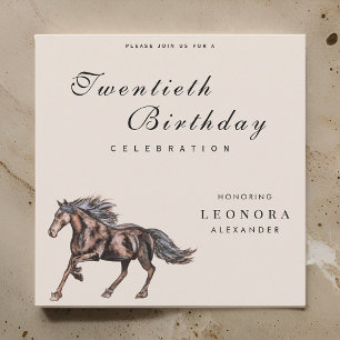 Invitation Aquarelle Cheval Mystique N'IMPORTE QUELLE fête d'