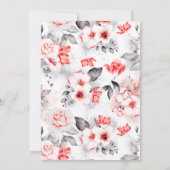 Invitation Aquarelle Cheval Saddup Fleur Rouge Noir (Dos)