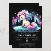 Invitation Aquarelle Cheval Simple Anniversaire (Devant / Derrière)