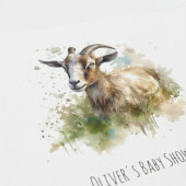 Invitation Aquarelle Chèvre de ferme, sur mesure