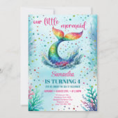 Invitation Aquarelle chic en arc-en-ciel queue de sirène 4e a (Devant)