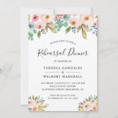 Invitation Aquarelle Chic Floral Mariage Dîner de répétition (Devant)