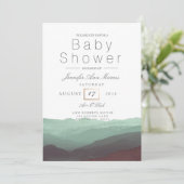 Invitation Aquarelle Chic Mountain | Baby shower Pastel (Debout devant)