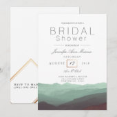 Invitation Aquarelle Chic Mountain | FÊTE DES MARIÉES (Devant / Derrière)