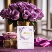 Invitation Aquarelle Chic Papillon pourpre Baby Girl Douche