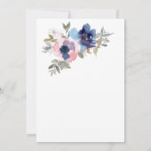 Invitation Aquarelle chic rose bleu Fleur Révélation de genre (Dos)