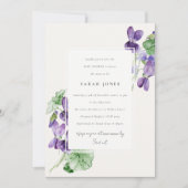 Invitation Aquarelle Chic Violet Baby shower Floral (Devant)