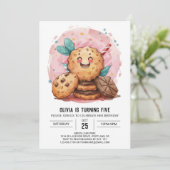 Invitation Aquarelle Chocolat Cookies modifiables Anniversair (Debout devant)