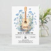 Invitation Aquarelle Chord Guitare Garçon Anniversaire (Debout devant)