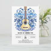 Invitation Aquarelle Chord Guitare Garçon Anniversaire (Debout devant)