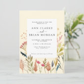 Invitation Aquarelle chou séché herbe & mariage floral sauvag (Debout devant)