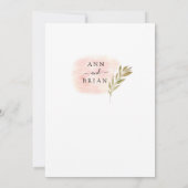 Invitation Aquarelle chou séché herbe & mariage floral sauvag (Dos)