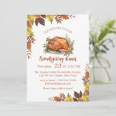 Invitation aquarelle chute automne feuilles ami dîner (Debout devant)