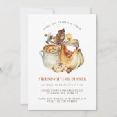 Invitation Aquarelle Chute Citrouille Nourriture Thanksgiving (Devant)