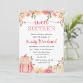 Invitation Aquarelle Chute Citrouille  Sweet sixteen (Debout devant)