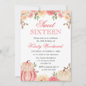 Invitation Aquarelle Chute Citrouille  Sweet sixteen (Devant)