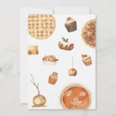 Invitation Aquarelle Chute Citrouille tarte Thanksgiving Dîne (Dos)