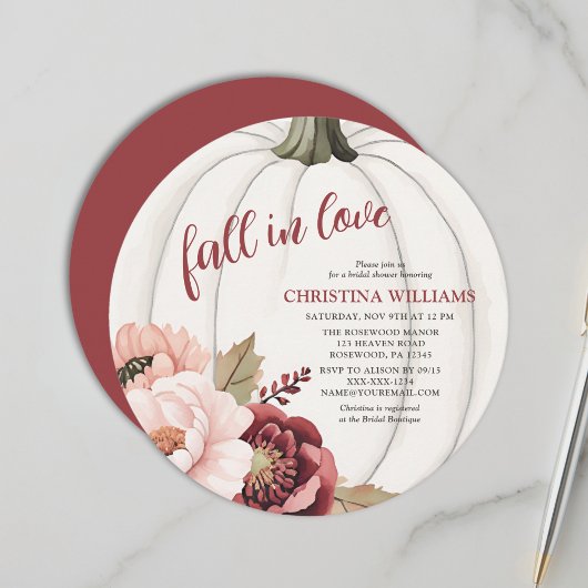 Invitation Aquarelle chute dans l'amour Fête des mariées Citr