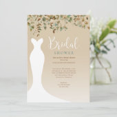 Invitation Aquarelle Chute Fête des mariées verte (Debout devant)