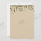 Invitation Aquarelle Chute Fête des mariées verte (Dos)