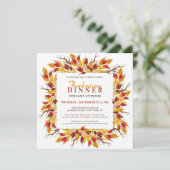 Invitation Aquarelle Chute Florale Thanksgiving Dîner (Debout devant)