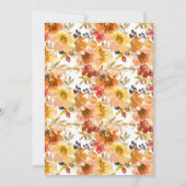 Invitation Aquarelle Chute Florale Thanksgiving Dîner (Dos)