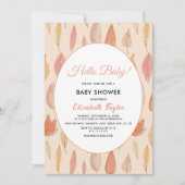 Invitation Aquarelle Chute laisse Boho Baby shower Floral (Devant)