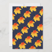 Invitation Aquarelle chute laisse marine bleu Mariage floral (Dos)