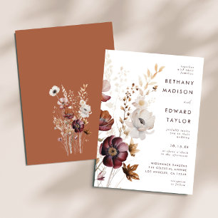 Invitation Aquarelle Chute Mariage floral