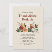 Invitation aquarelle chute récolte grâce action de la chance (Devant)