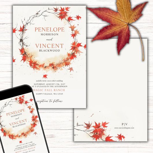 Invitation Aquarelle Chute Wreath