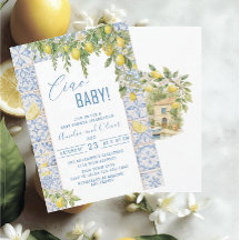 Aquarelle ciao bambino citrons baby shower