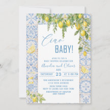 Aquarelle ciao bambino citrons baby shower