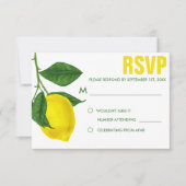 Invitation Aquarelle Citron et Feuille | RSVP (Devant)