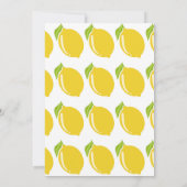 Invitation Aquarelle Citron & Fleur Jaune Baby shower blanc (Dos)