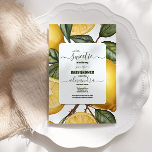 Invitation Aquarelle citron genre baby shower jaune neutre