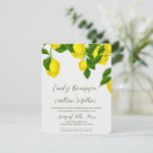 Invitation Aquarelle Citron Jaune Clair Mariage Citron (Debout devant)