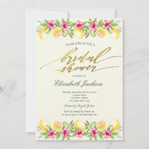Invitation Aquarelle Citron Jaune Shower de Mariée