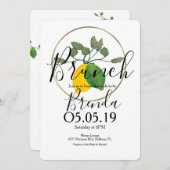 Invitation Aquarelle Citron Lime Citron Vert (Devant / Derrière)