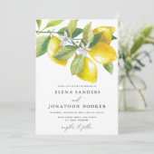 Invitation Aquarelle Citron Mariage (Debout devant)