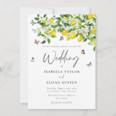 Invitation Aquarelle Citron Mariage (Devant)