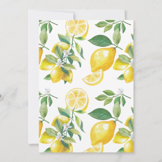 Invitation Aquarelle Citron Mariage (Dos)