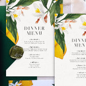 Invitation Aquarelle Citron, Mariage Fleur Blanche Menu