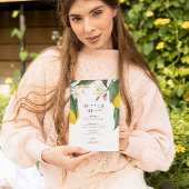 Invitation Aquarelle Citron, Mariage Fleur Blanche Menu