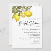Invitation Aquarelle Citron thème Fête des mariées (Devant)
