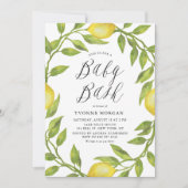 Invitation Aquarelle Citron vert Baby shower de couronnes Bas (Devant)