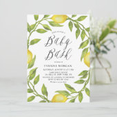 Invitation Aquarelle Citron vert Baby shower de couronnes Bas (Debout devant)