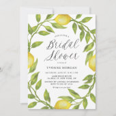 Invitation Aquarelle Citron vert Fête des mariées couronne (Devant)