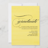 Invitation Aquarelle Citron vert Motif Photo Graduation (Dos)